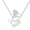 Thumbnail Image 1 of Elephant Necklace 1/15 ct tw Diamonds Sterling Silver & 10K Rose Gold