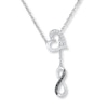 Heart/Infinity Necklace 1/8 ct tw Diamonds Sterling Silver 18"
