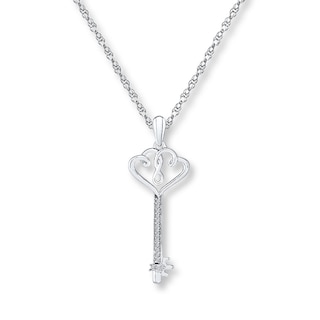 Key Necklace 1/20 ct tw Diamonds Sterling Silver | Kay