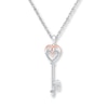 Thumbnail Image 0 of Key Necklace 1/20 ct tw Diamonds Sterling Silver & 10K Rose Gold
