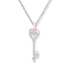 Thumbnail Image 1 of Key Necklace 1/20 ct tw Diamonds Sterling Silver & 10K Rose Gold