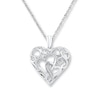 Thumbnail Image 1 of Diamond Heart Necklace 1/10 ct tw Round-cut Sterling Silver