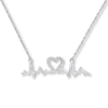 Heartbeat Necklace 1/20 ct tw Round-cut Sterling Silver