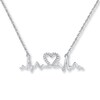 Thumbnail Image 0 of Heartbeat Necklace 1/20 ct tw Round-cut Sterling Silver