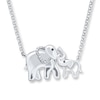 Thumbnail Image 1 of Elephant Necklace Diamond Accents Sterling Silver