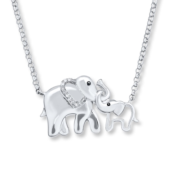 Elephant Necklace Diamond Accents Sterling Silver | Kay