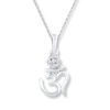 Thumbnail Image 0 of Diamond Om Necklace 1/20 ct tw Round-cut Sterling Silver