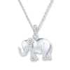 Thumbnail Image 0 of Diamond Elephant Necklace 1/20 ct tw Round-cut Sterling Silver