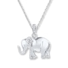Thumbnail Image 1 of Diamond Elephant Necklace 1/20 ct tw Round-cut Sterling Silver