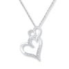 Thumbnail Image 0 of Heart Necklace Diamond Accents 10K White Gold