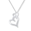 Thumbnail Image 1 of Heart Necklace Diamond Accents 10K White Gold