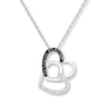 Heart Necklace 1/20 ct tw Diamonds 10K White Gold 18"
