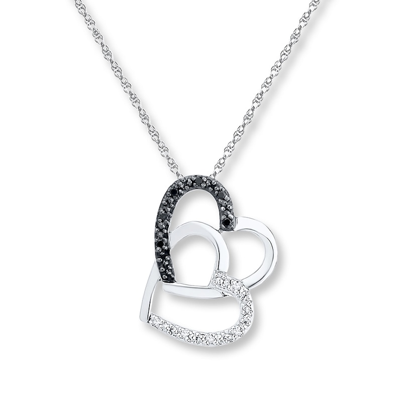 Main Image 1 of Heart Necklace 1/20 ct tw Diamonds 10K White Gold 18&quot;