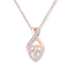 Thumbnail Image 1 of Heart Necklace 1/15 ct tw Diamonds 10K Rose Gold