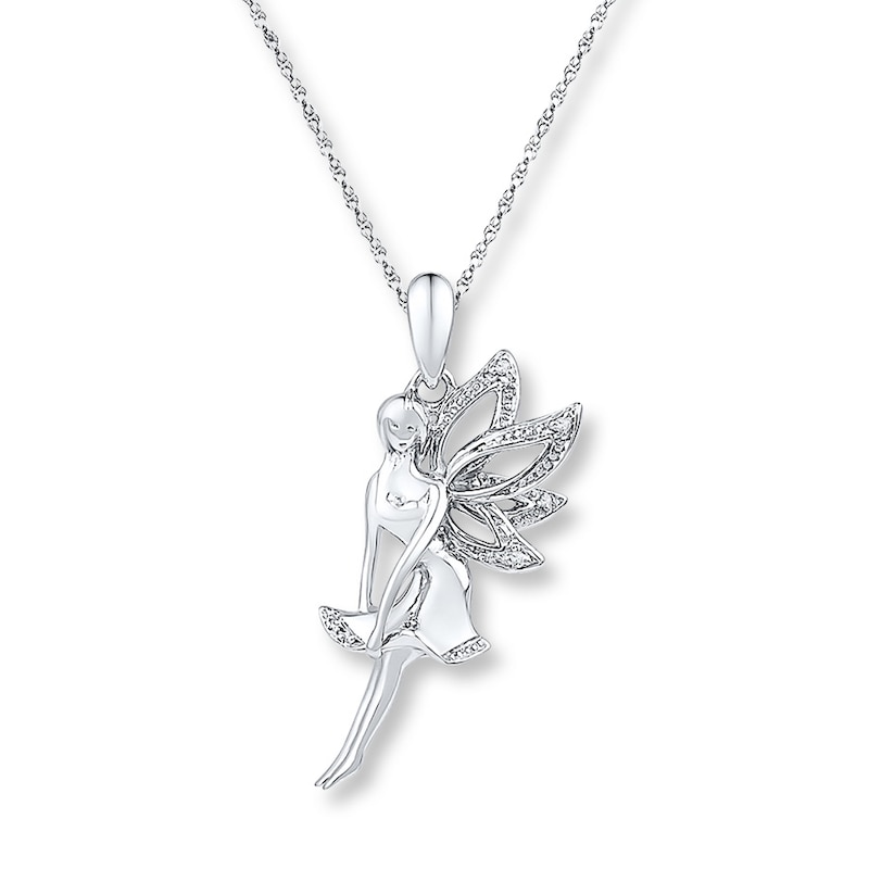 Main Image 1 of Fairy Necklace Diamond Accents Sterling Silver