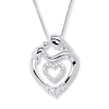 Thumbnail Image 0 of Mom Heart Necklace 1/15 ctw Diamonds Sterling Silver Necklace