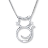 Thumbnail Image 0 of Cat Necklace Diamond Accents Sterling Silver