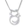 Thumbnail Image 1 of Cat Necklace Diamond Accents Sterling Silver