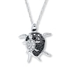 Thumbnail Image 0 of Turtle Necklace 1/10 ct tw Diamonds 10K White Gold 18"