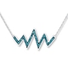 Thumbnail Image 1 of Heartbeat Necklace 1/6 ct tw Blue Diamonds Sterling Silver