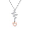 Thumbnail Image 0 of Heartbeat Necklace 1/10 ct tw Diamonds Sterling Silver & 10K Rose Gold