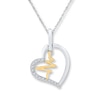 Heartbeat Necklace 1/8 ct tw Diamonds Sterling Silver/10K Gold