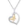 Thumbnail Image 0 of Heartbeat Necklace 1/8 ct tw Diamonds Sterling Silver & 10K Yellow Gold