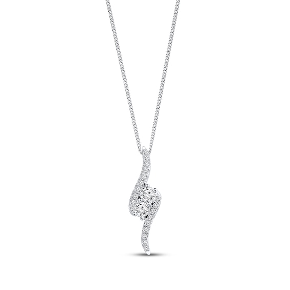 Ever Us Necklace 1/2 ct tw Diamonds 14K White Gold 19"