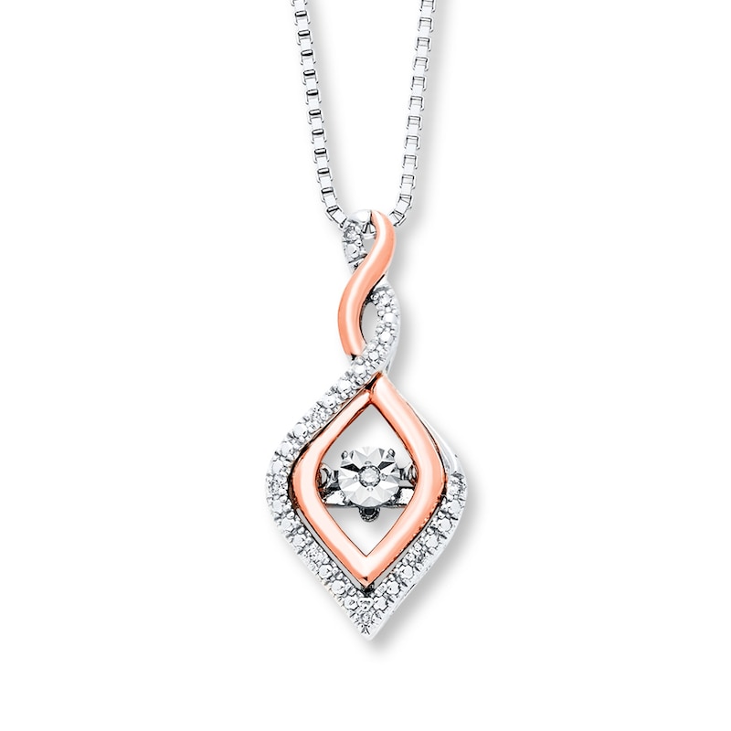 Main Image 1 of Unstoppable Love 1/20 ct tw Necklace Sterling Silver & 10K Rose Gold