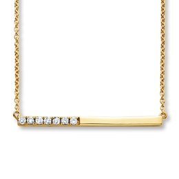 Diamond Bar Necklace 1/10 ct tw Round-cut 10K Yellow Gold