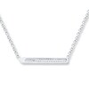 Bar Necklace 1/8 ct tw Diamonds Sterling Silver/10K Gold