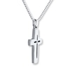 Thumbnail Image 2 of Men's Cross Necklace Diamond Accent Stainless Steel & Resin