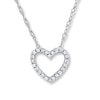 Thumbnail Image 0 of Diamond Heart Necklace 1/10 ct tw Round-cut 14K White Gold