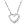 Thumbnail Image 1 of Diamond Heart Necklace 1/10 ct tw Round-cut 14K White Gold