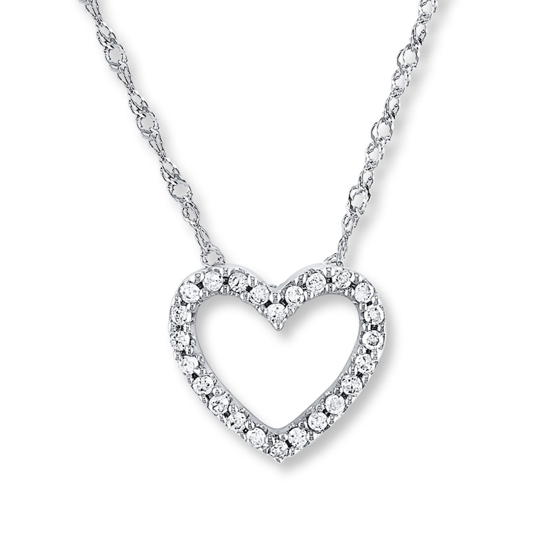   Collection 14k White Gold and Diamond Heart