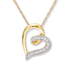 Thumbnail Image 0 of Diamond Heart Necklace 1/20 ct tw Round-cut 10K Yellow Gold