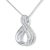 Thumbnail Image 0 of Diamond Infinity Necklace 1/4 ct tw Round-cut 10K White Gold