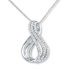 Thumbnail Image 1 of Diamond Infinity Necklace 1/4 ct tw Round-cut 10K White Gold