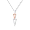 Triangle Necklace 1/6 ct tw Diamonds Sterling Silver/10K Gold