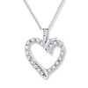 Thumbnail Image 1 of Diamond Heart Necklace 1/10 ct tw Round-cut 10K White Gold