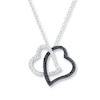 Thumbnail Image 0 of Double Heart Necklace 1/4 ct tw Diamonds 10K White Gold