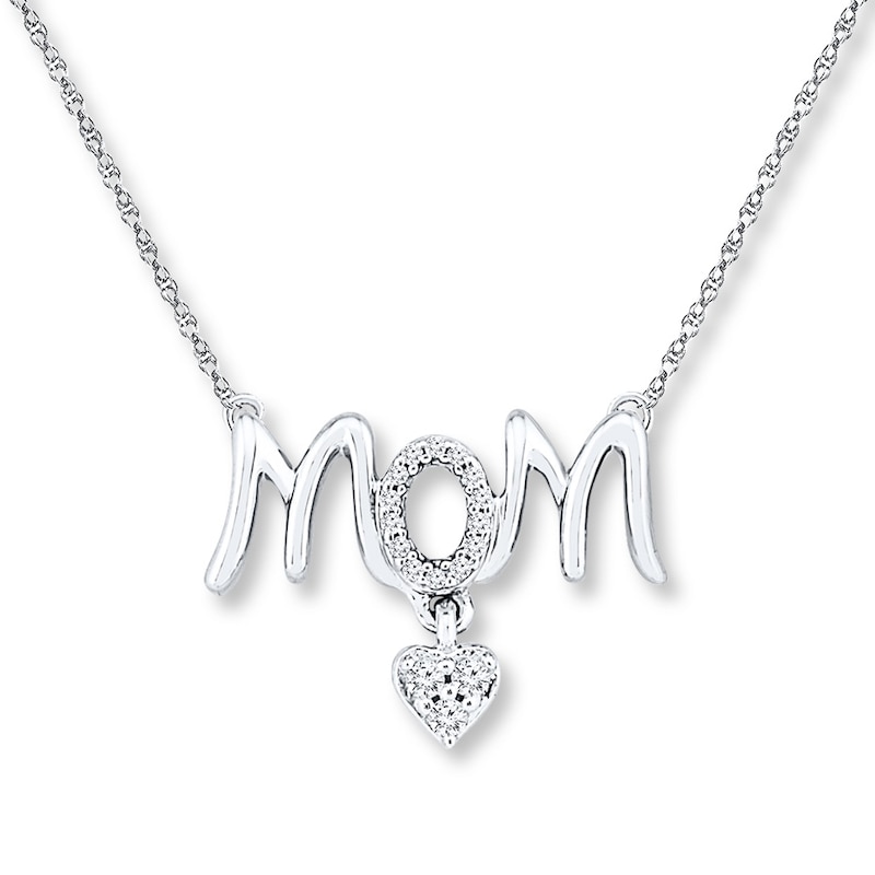 Main Image 1 of Diamond Mom Necklace 1/15 ct tw Round-cut Sterling Silver