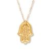 Thumbnail Image 3 of Hamsa Necklace 1/10 ct tw Diamonds 14K Yellow Gold