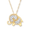 Thumbnail Image 1 of Elephant Necklace 1/10 ct tw Diamonds 14K Yellow Gold
