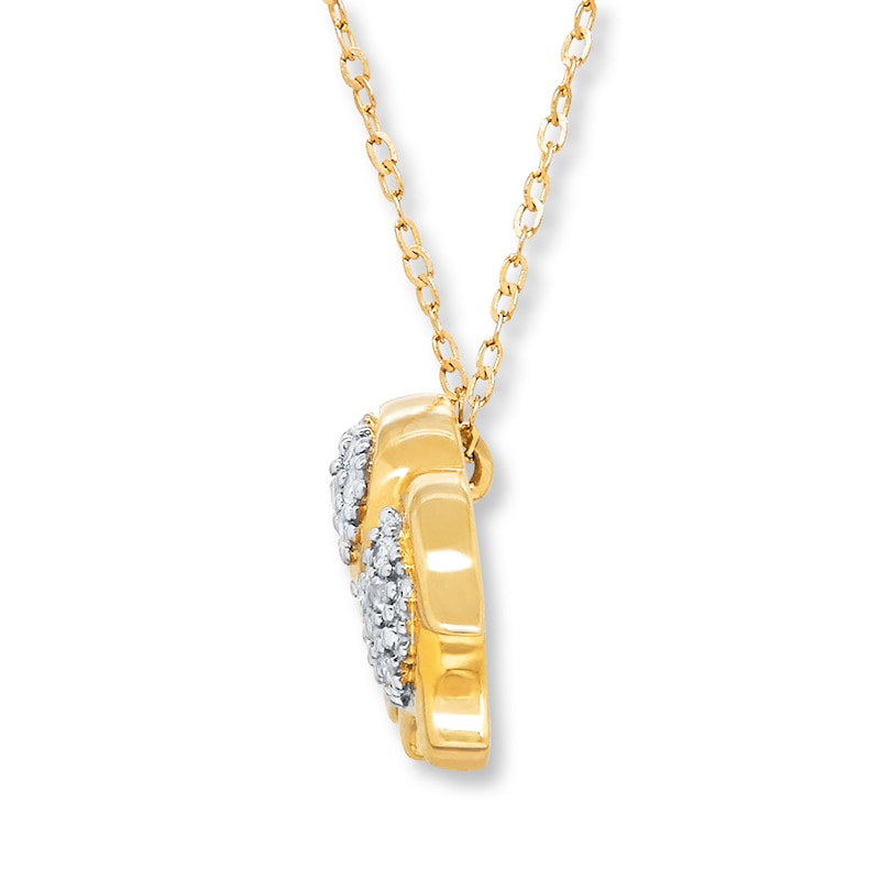 Main Image 2 of Elephant Necklace 1/10 ct tw Diamonds 14K Yellow Gold