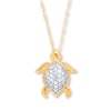 Thumbnail Image 1 of Turtle Necklace 1/10 ct tw Diamonds 14K Yellow Gold