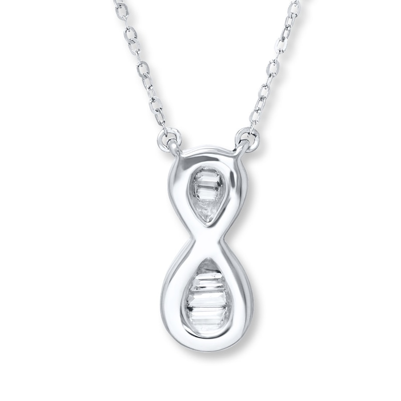 Main Image 4 of Infinity Symbol Necklace 1/6 ct tw Diamonds 10K White Gold