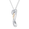 Thumbnail Image 2 of Mom Necklace 1/20 ct tw Diamonds Sterling Silver & 10K Yellow Gold