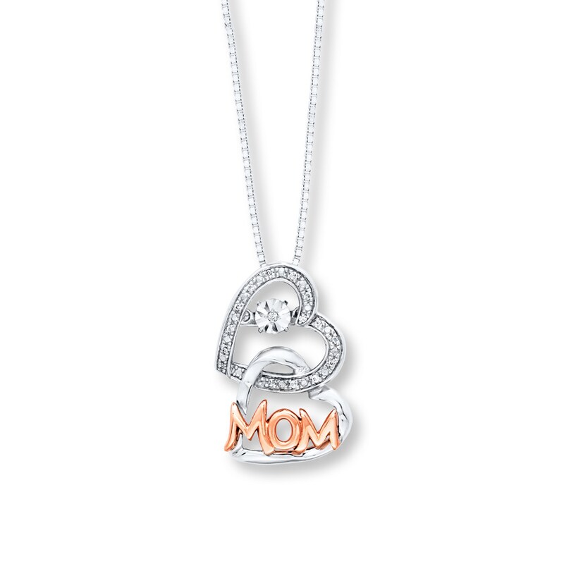 Main Image 1 of Unstoppable Love Mom Necklace Sterling Silver & 10K Rose Gold