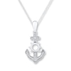 Thumbnail Image 1 of Anchor Necklace 1/20 ct tw Diamonds Sterling Silver
